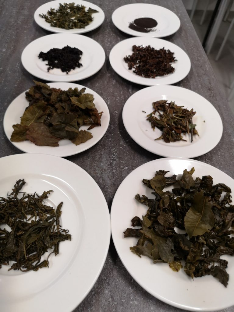 Zdjęcie - herbaty liściaste prezentowane na talerzykach